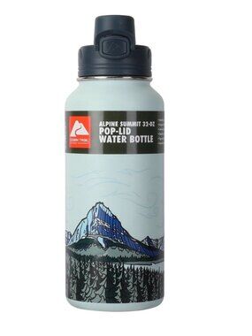 Alpine Summit Ozark Trail 32 oz Stainless Steel Vacuum Water Bottle Pop Lid New